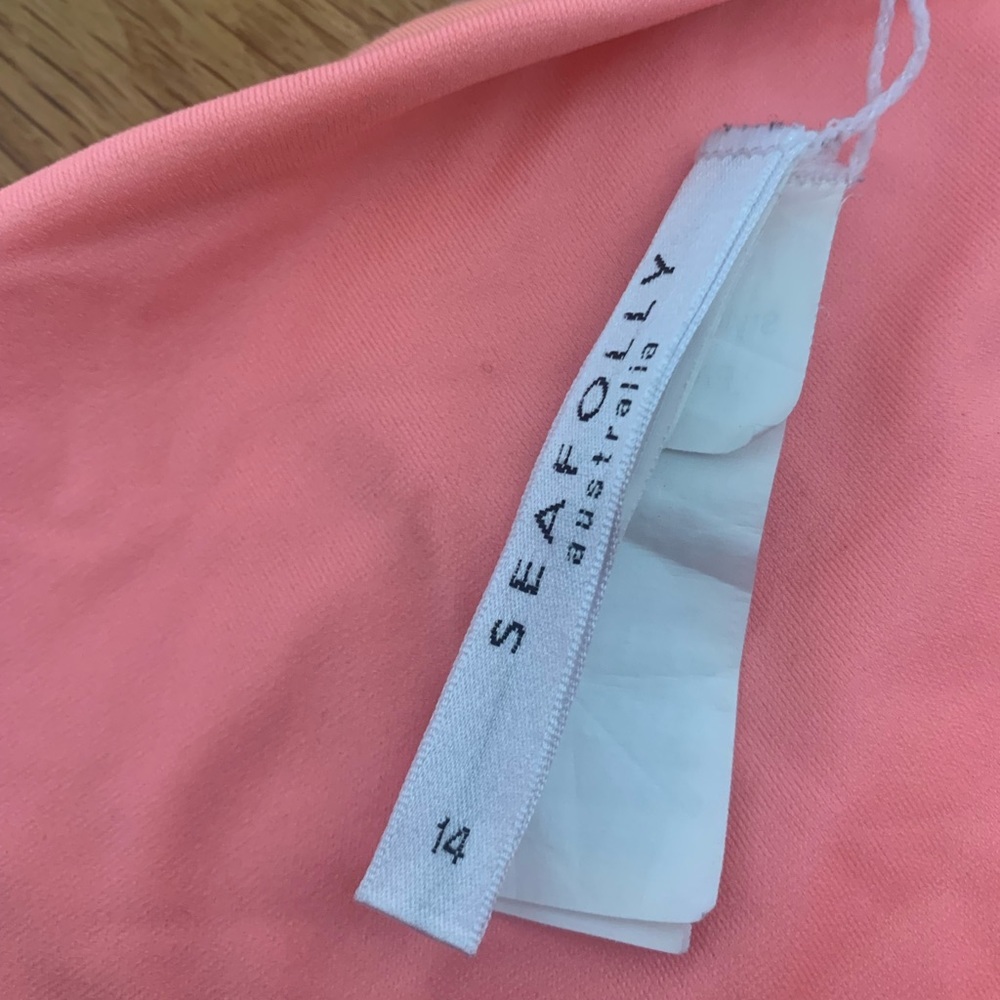 Seafolly Australia Bikini Bottoms Coral Pink Size 14 US Size 10 Medium NWOT - Picture 6 of 7
